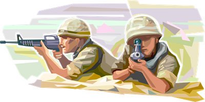 Marines Engage Enemy on Battlefield - Vector Image.png