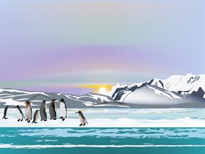 Penguins in ice desert landscape.jpg