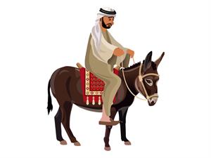 King riding on a mule.jpg