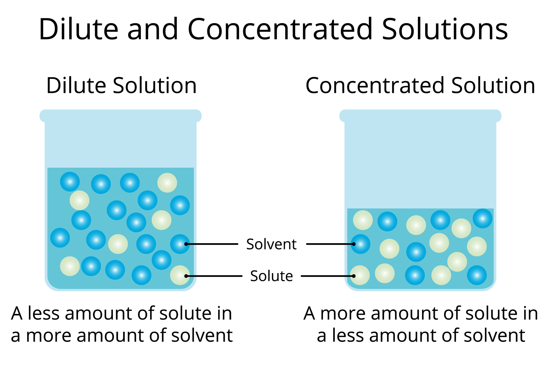 Types of solutions Concentrated and dilute solutions — lesson. Science State Board, Class 10.