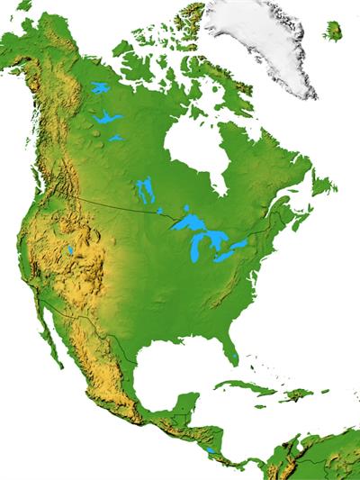 Physical Features Of North America Lesson Social Science Class 7   TerrainmapofNorthAmericaw400 