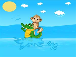 Monkey scared by crocodile's plan.jpg