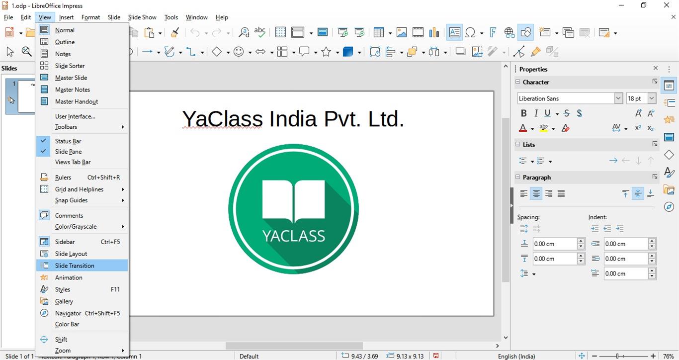 Slide Transition — lesson. Science State Board, Class 9.